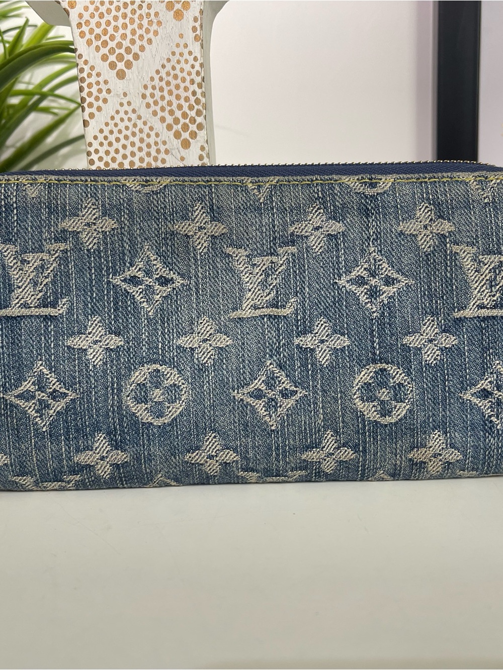 Louis Vuitton Denim Monogram Zippy Walley